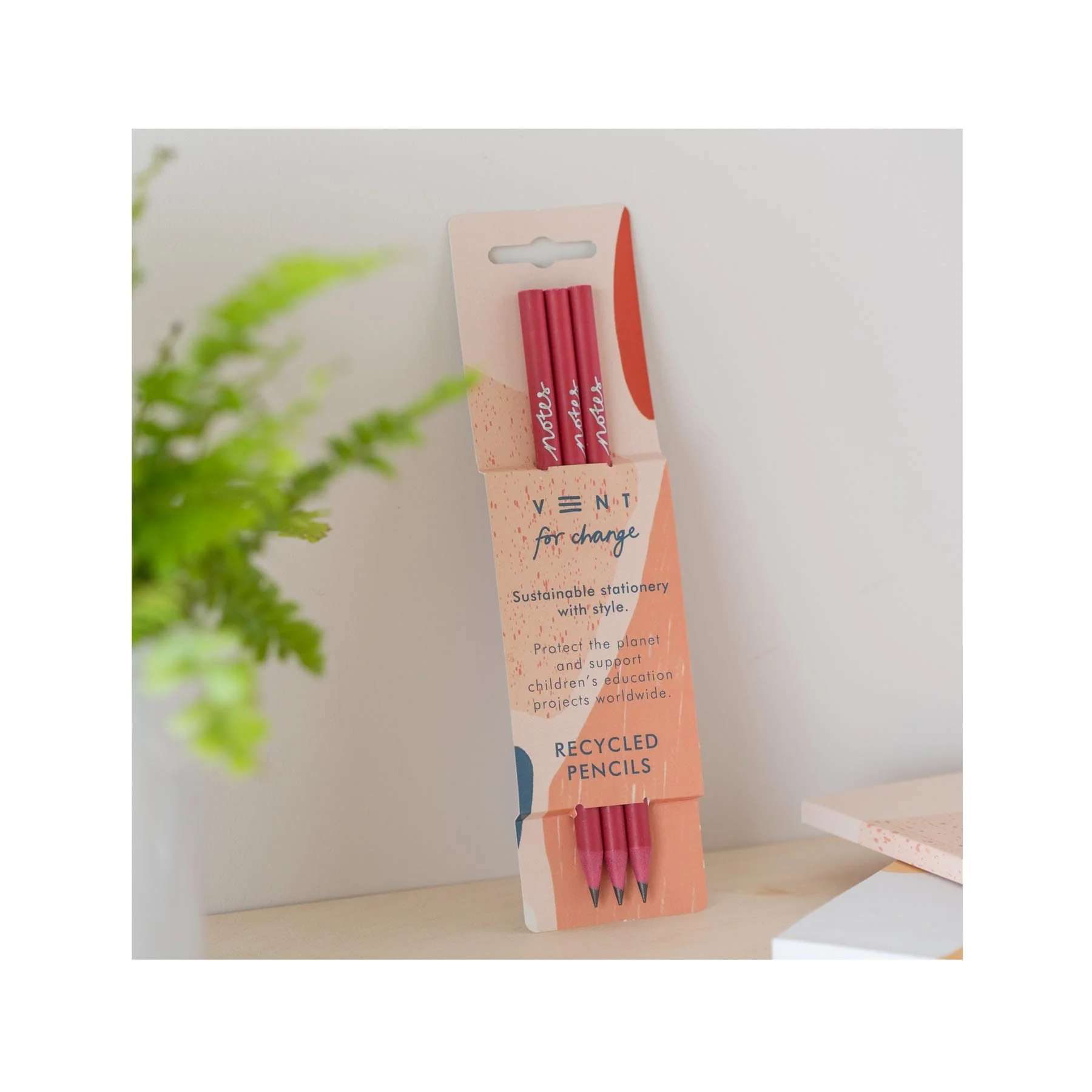 Recycled pencils - coral