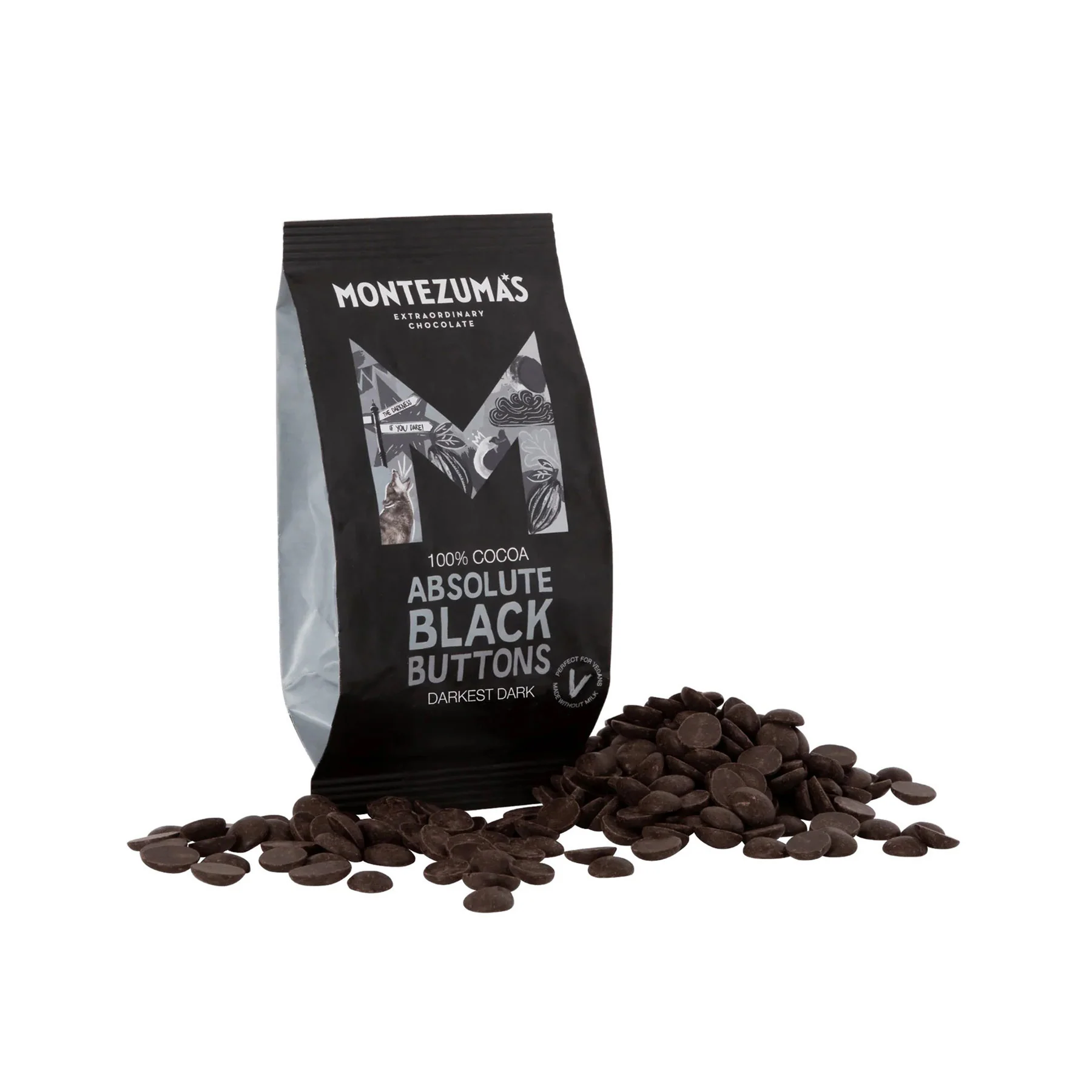 Absolute black 100% cocoa buttons 120g