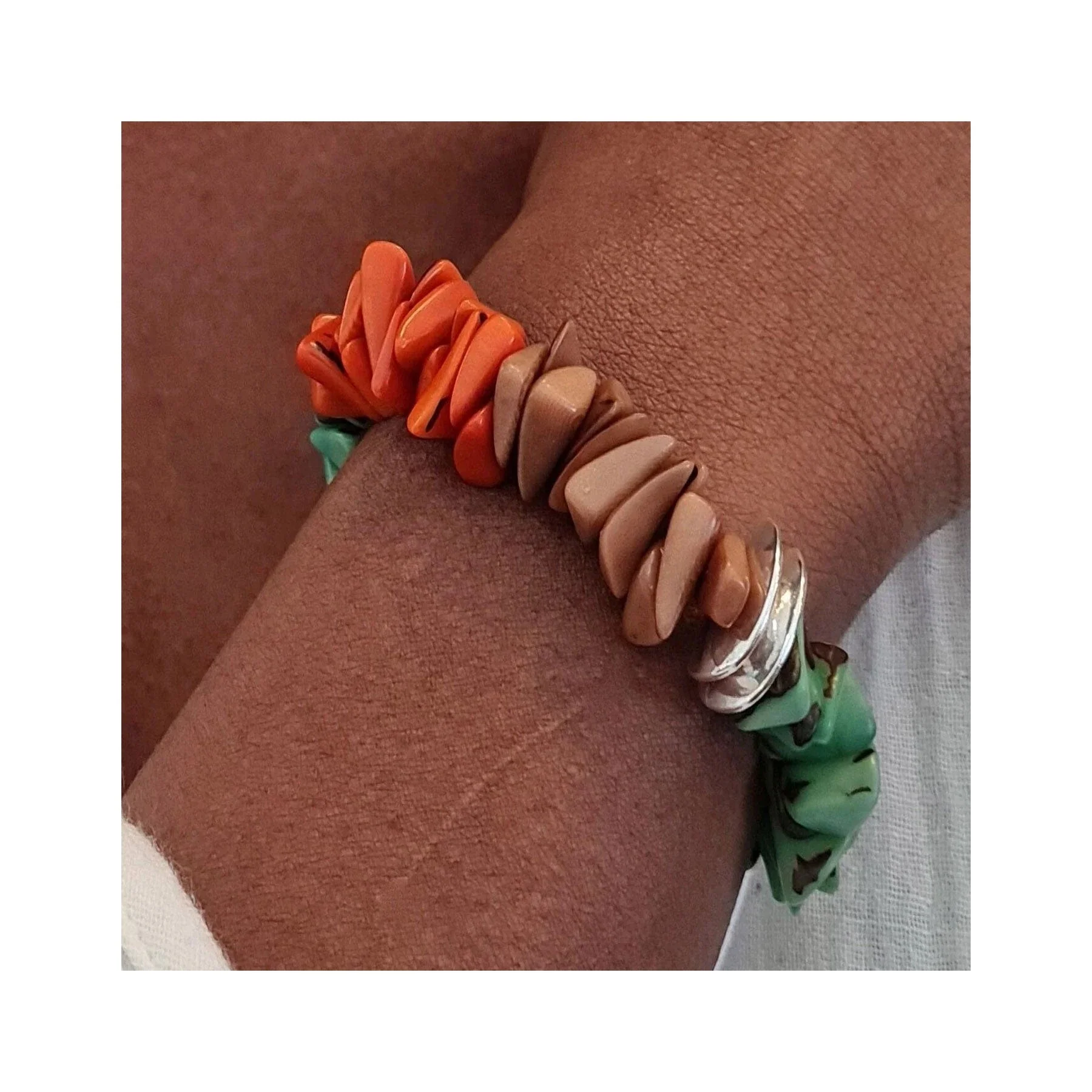 Ayla bracelet aqua & orange - Image 2