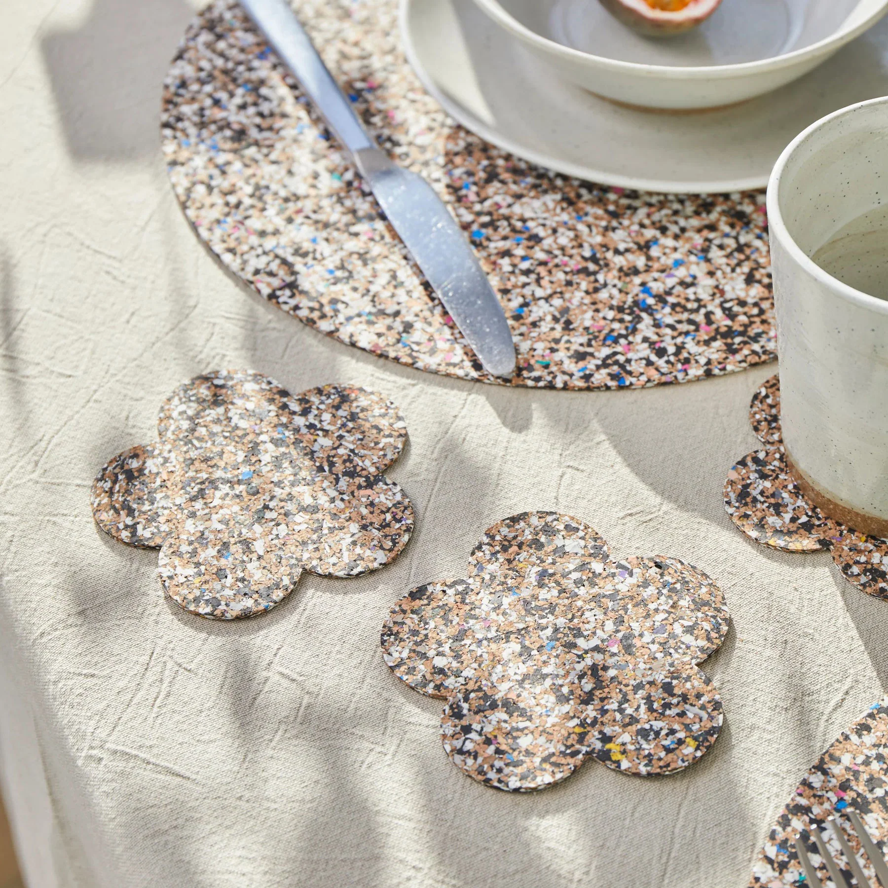 Beach clean flowers coaster set - Image 3