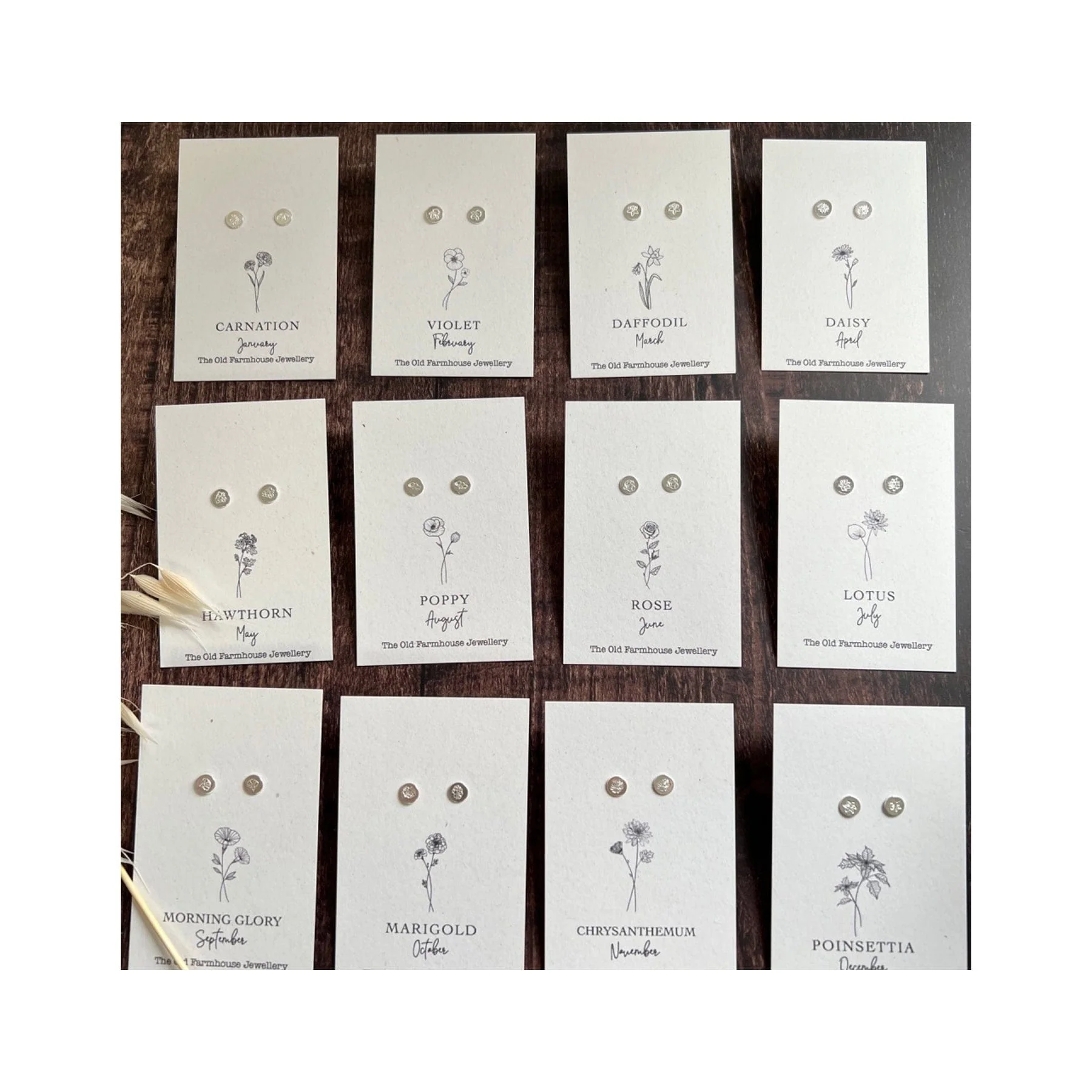 Birth flower studs - Image 2