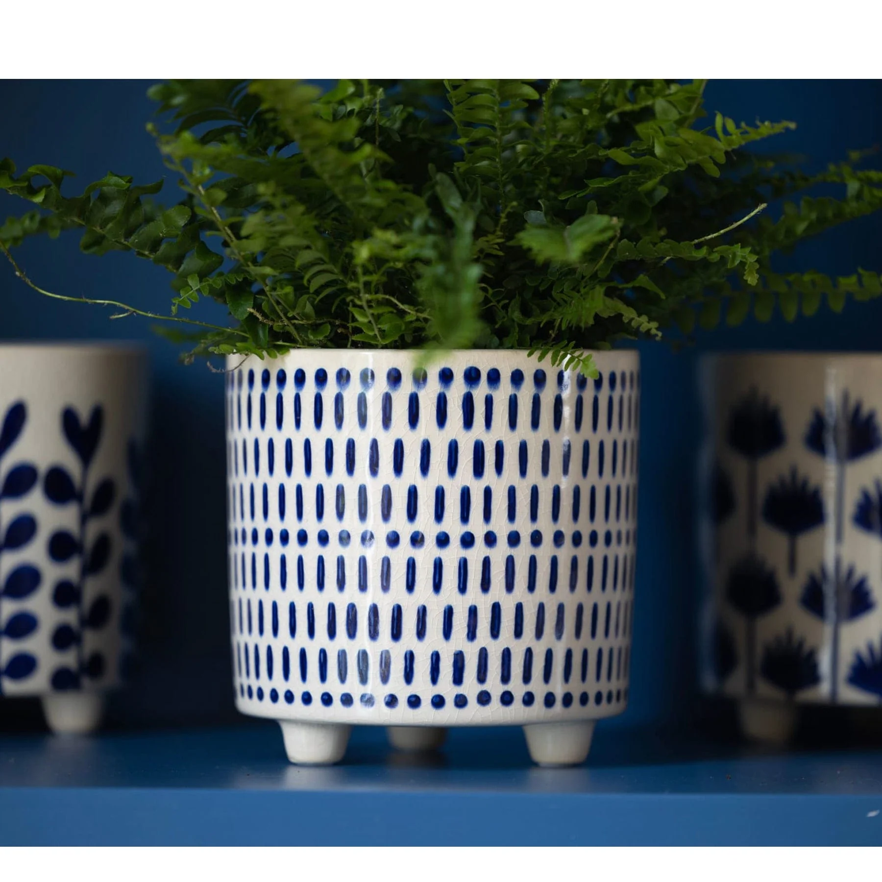 Blue dash indoor plant pot 14cm - Image 2