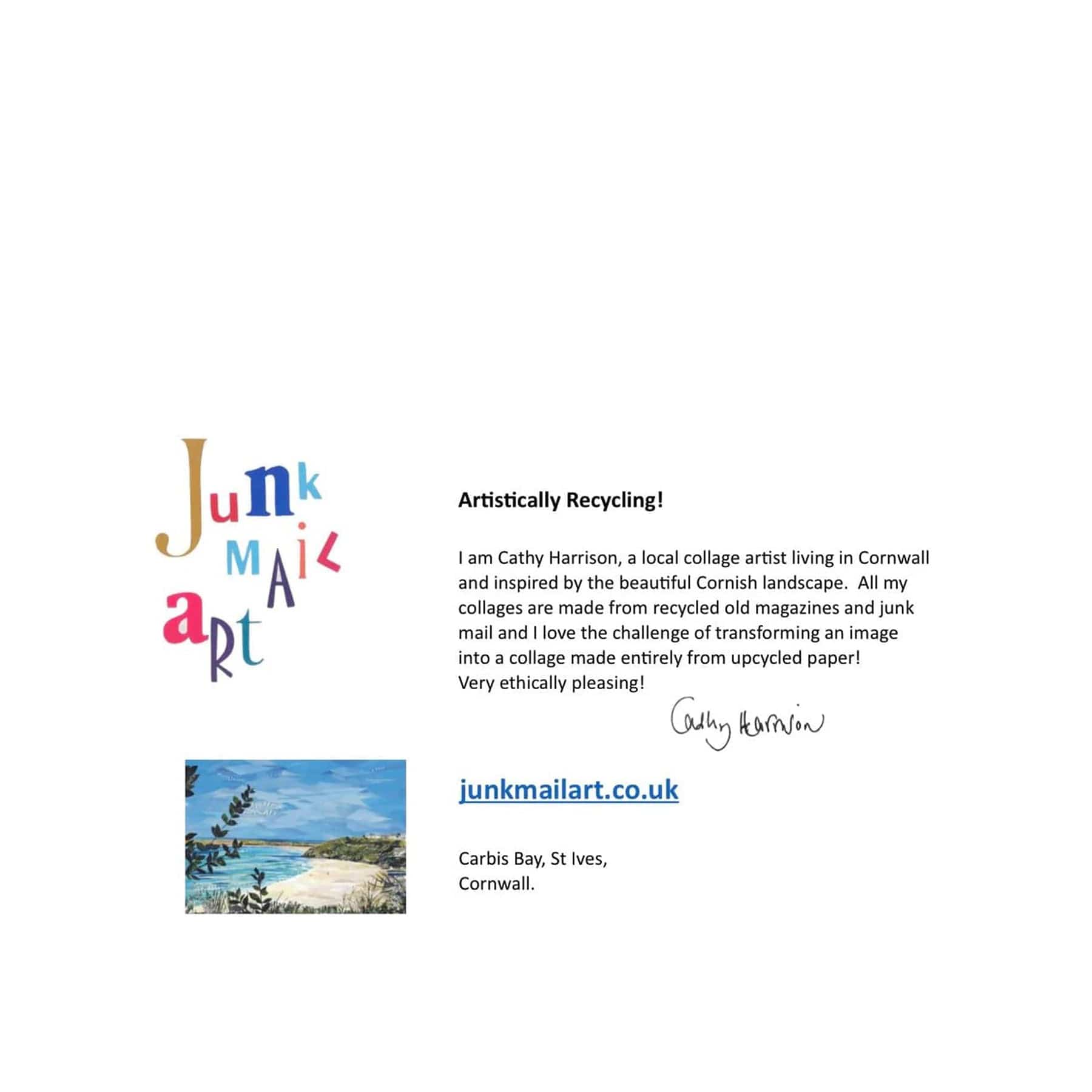 Carbis Bay St Ives greetings card - Image 3