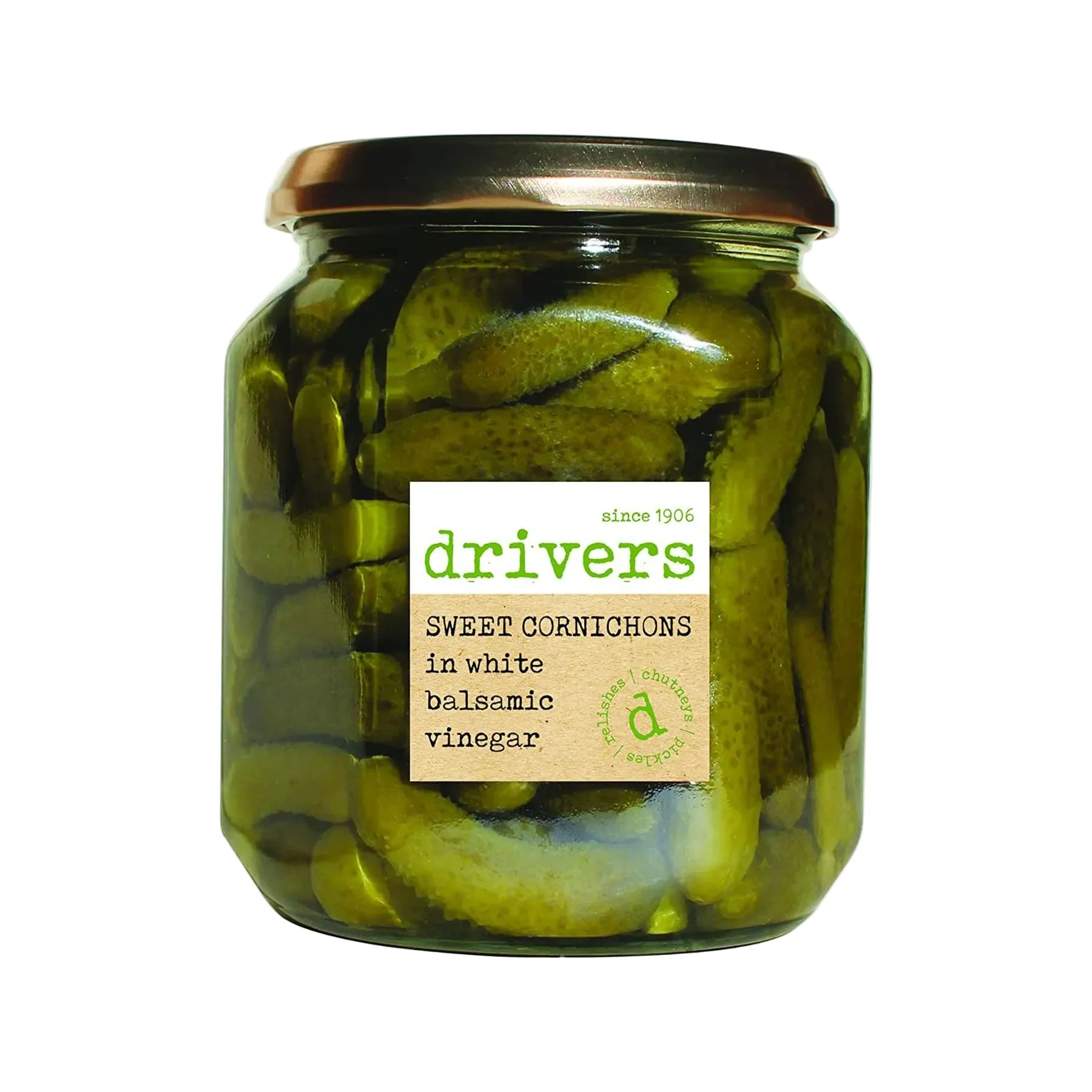 Sweet cornichons in white balsamic vinegar 550g