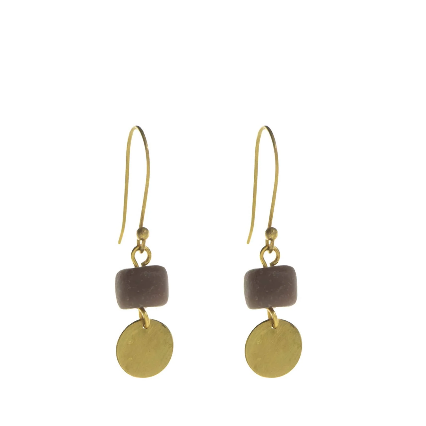 Earth barrel earrings dusky pink