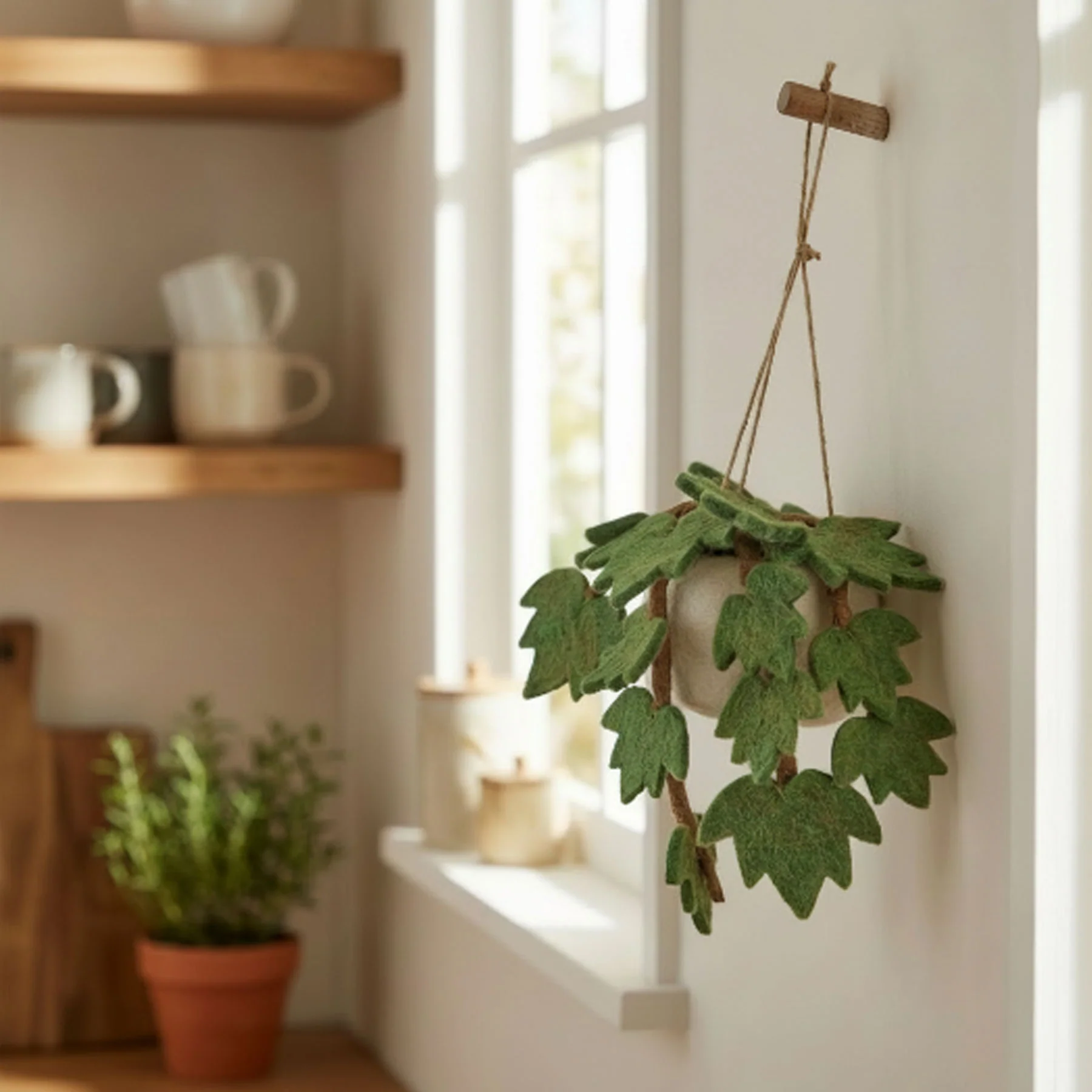 Felt English ivy hanging plant - Image 3
