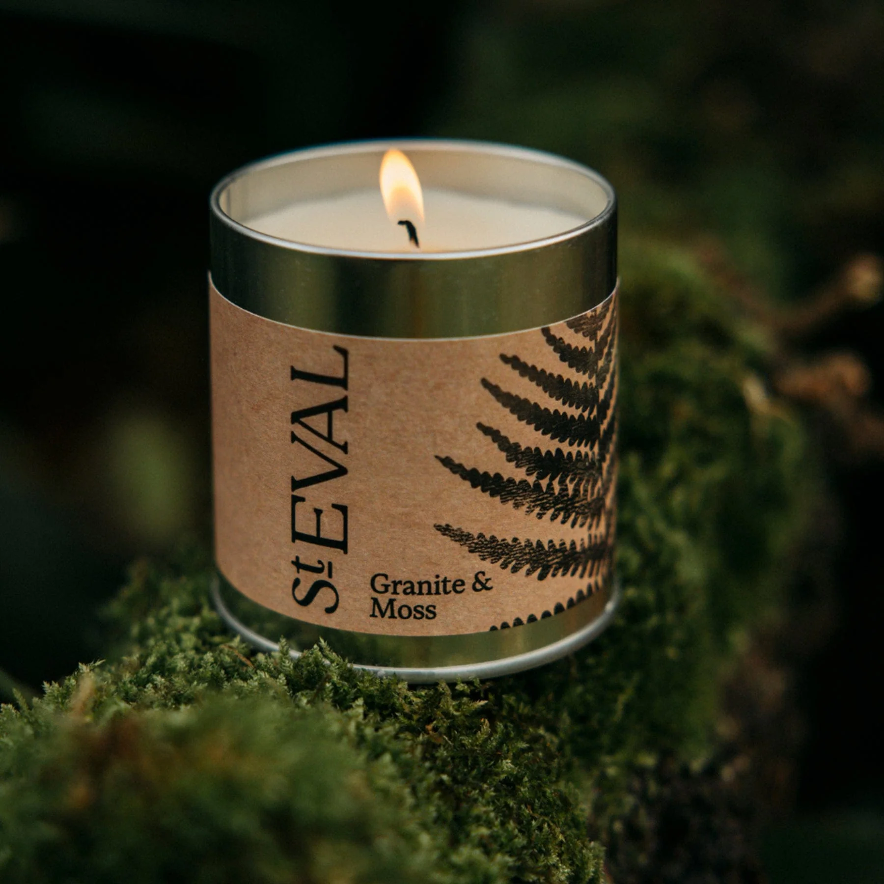 Granite & moss scented tin candle - Image 3