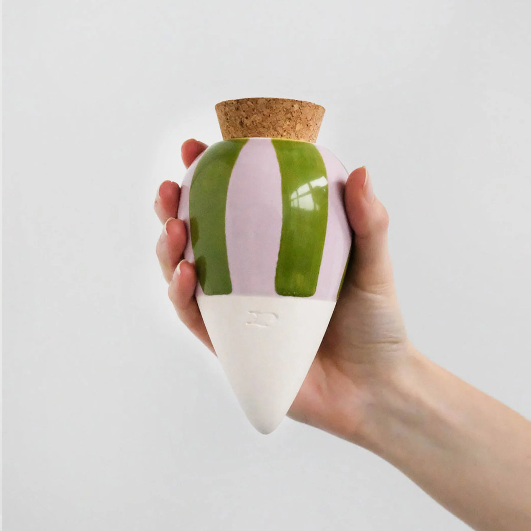 Hydrating olla green and lilac stripes - Image 2