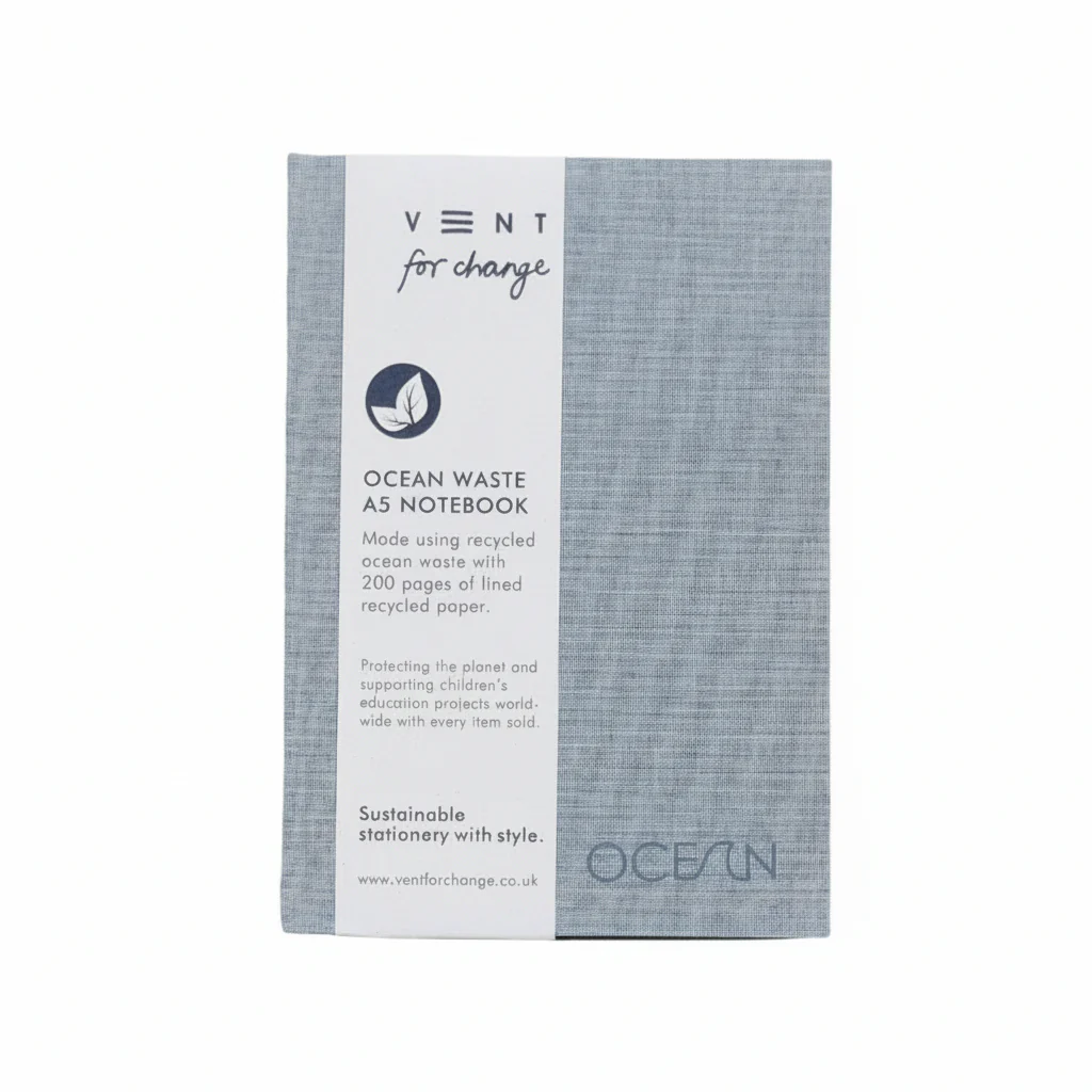 Ocean waste A5 notebook – sea blue
