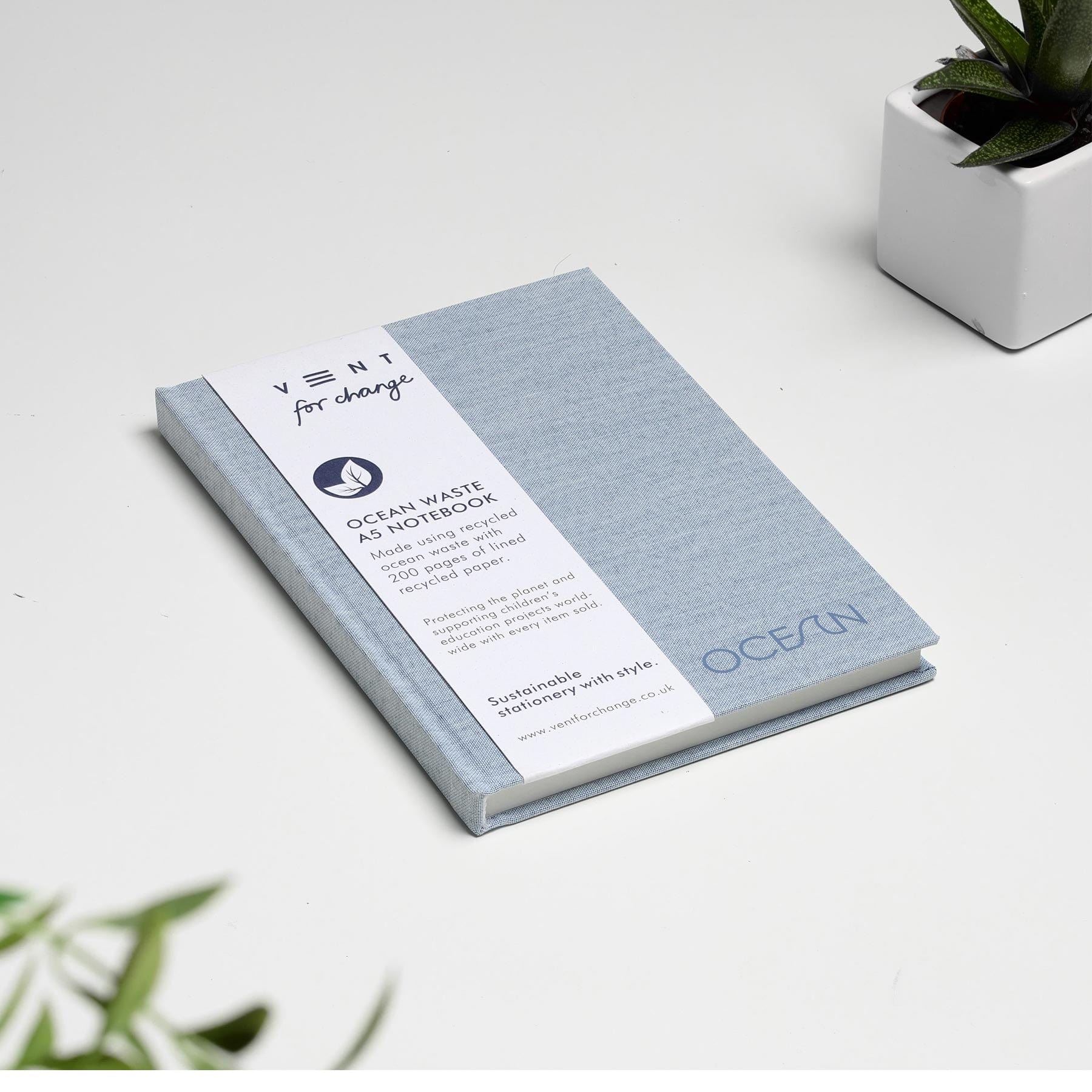 Ocean waste A5 notebook – sea blue - Image 3