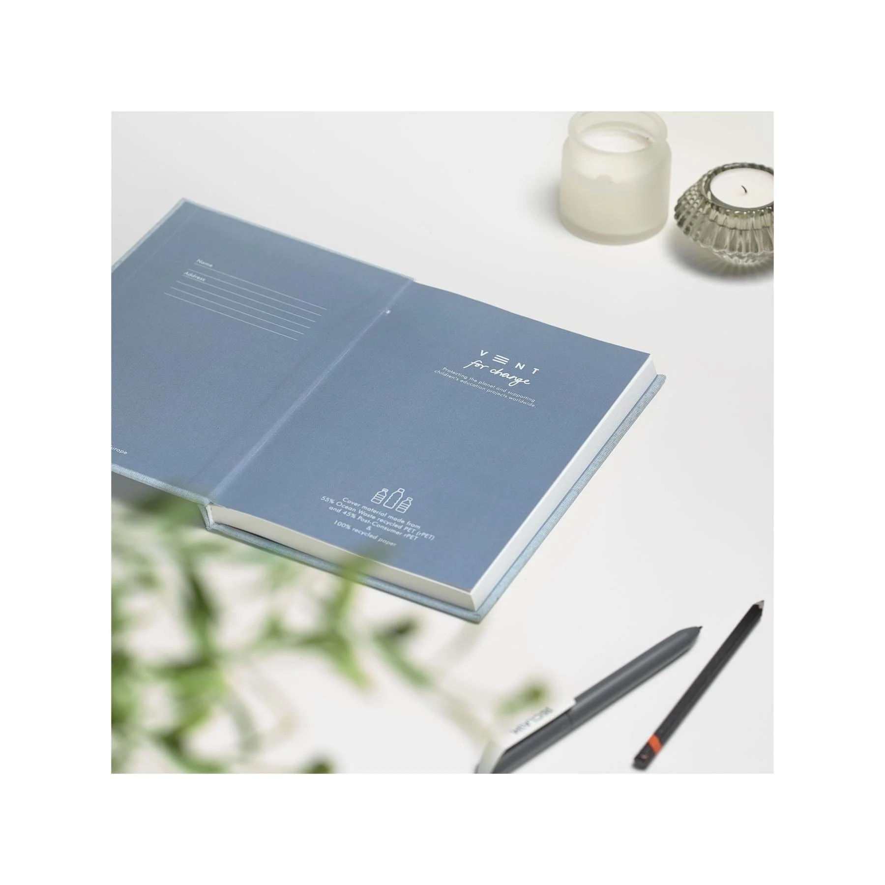 Ocean waste A5 notebook – sea blue - Image 4