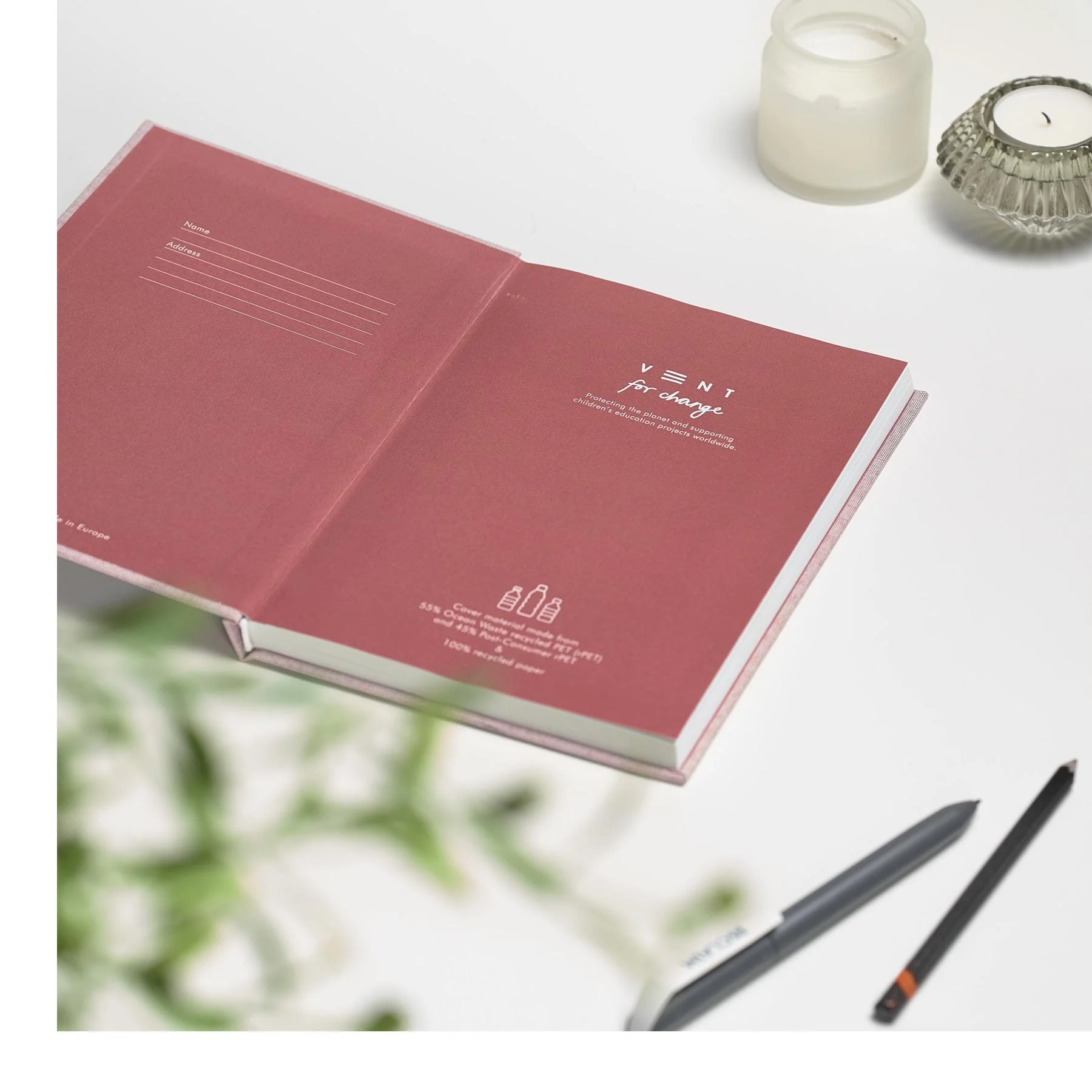 Ocean waste A5 notebook – coral pink - Image 5