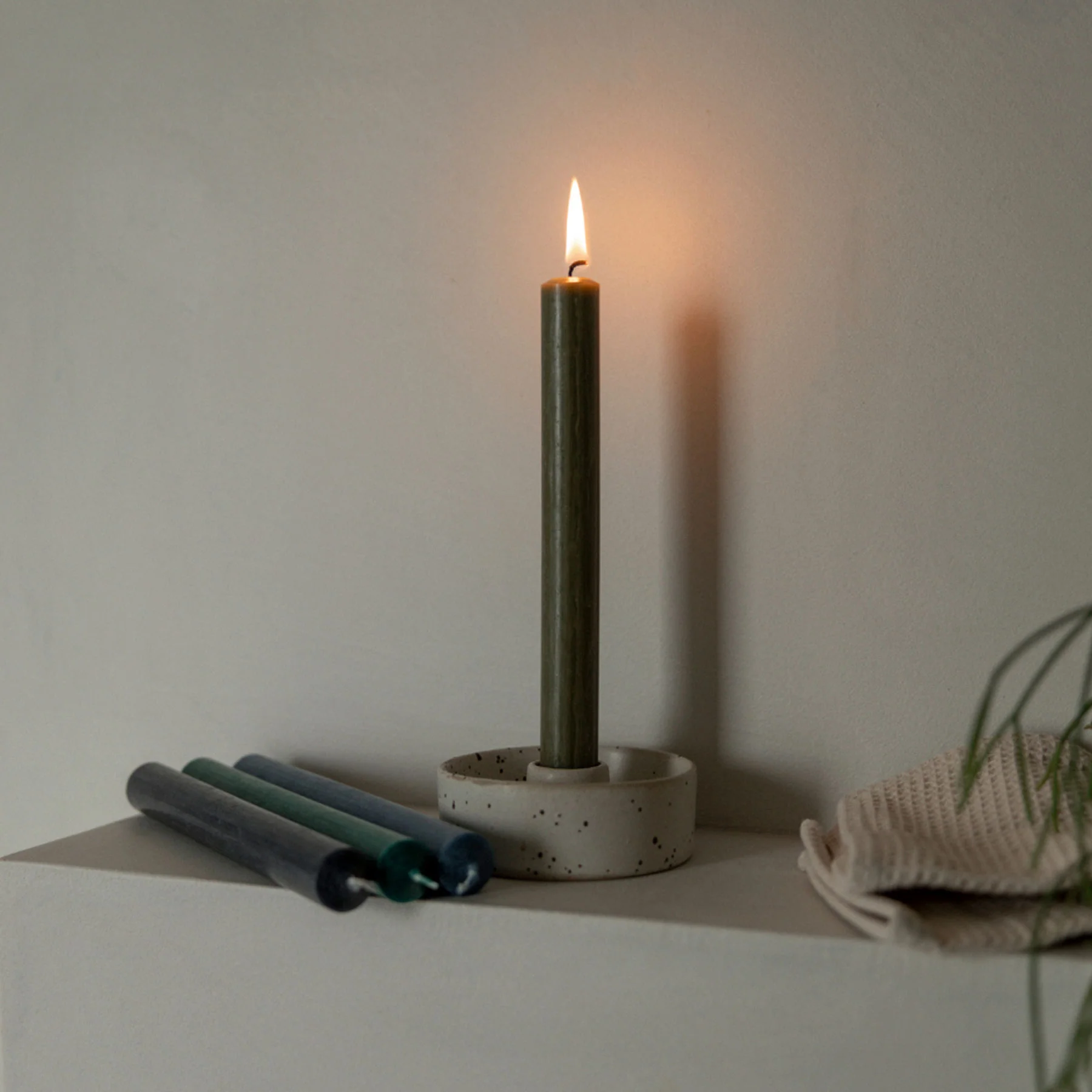 Olive dinner candle 7/8" x 10" - Image 4