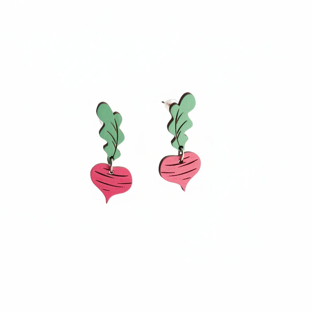 Radish drop hoop earrings