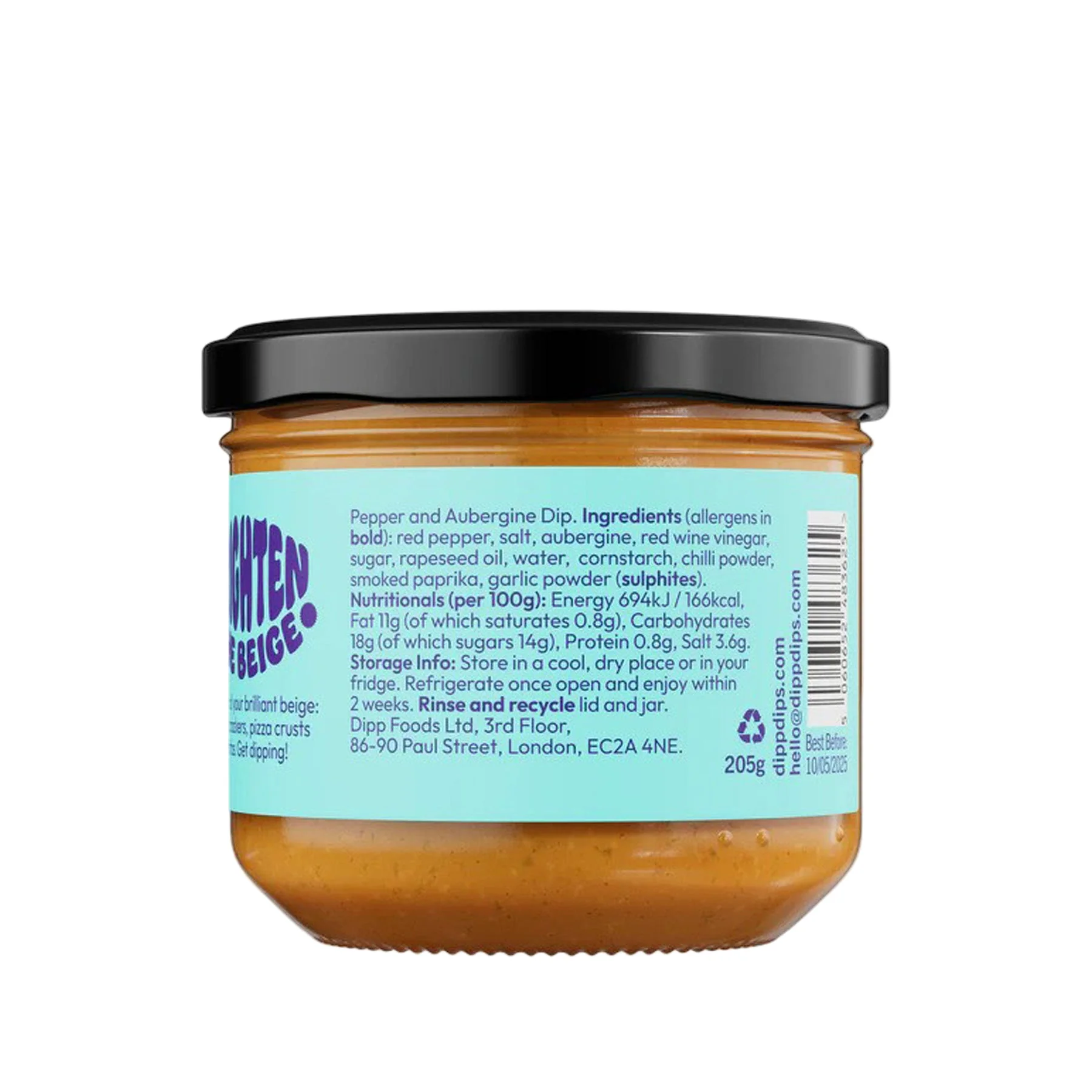 Red pepper & aubergine dip 205g - Image 2