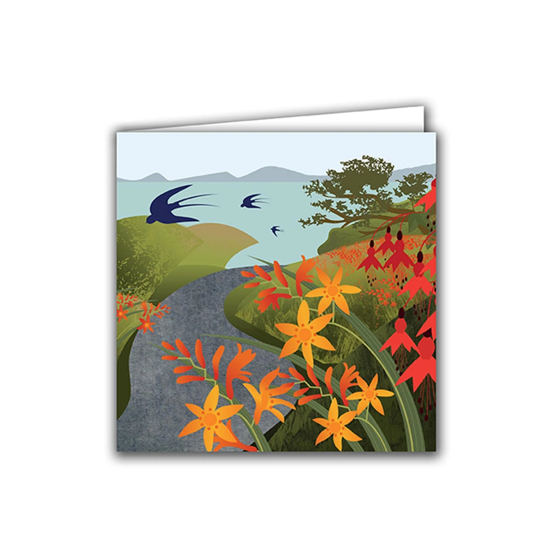 Swallows by the sea greetings card - Image 2