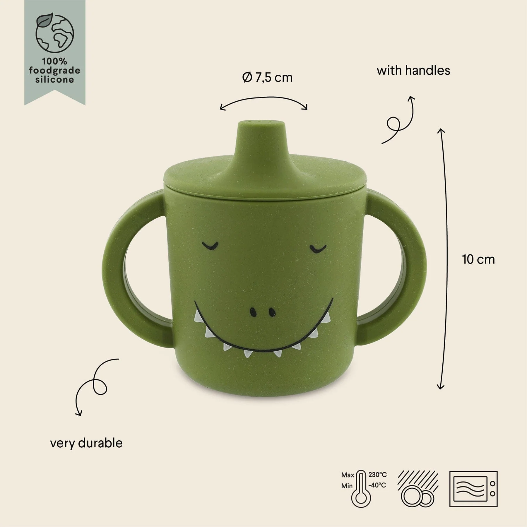 Silicone sippy cup - dino - Image 2