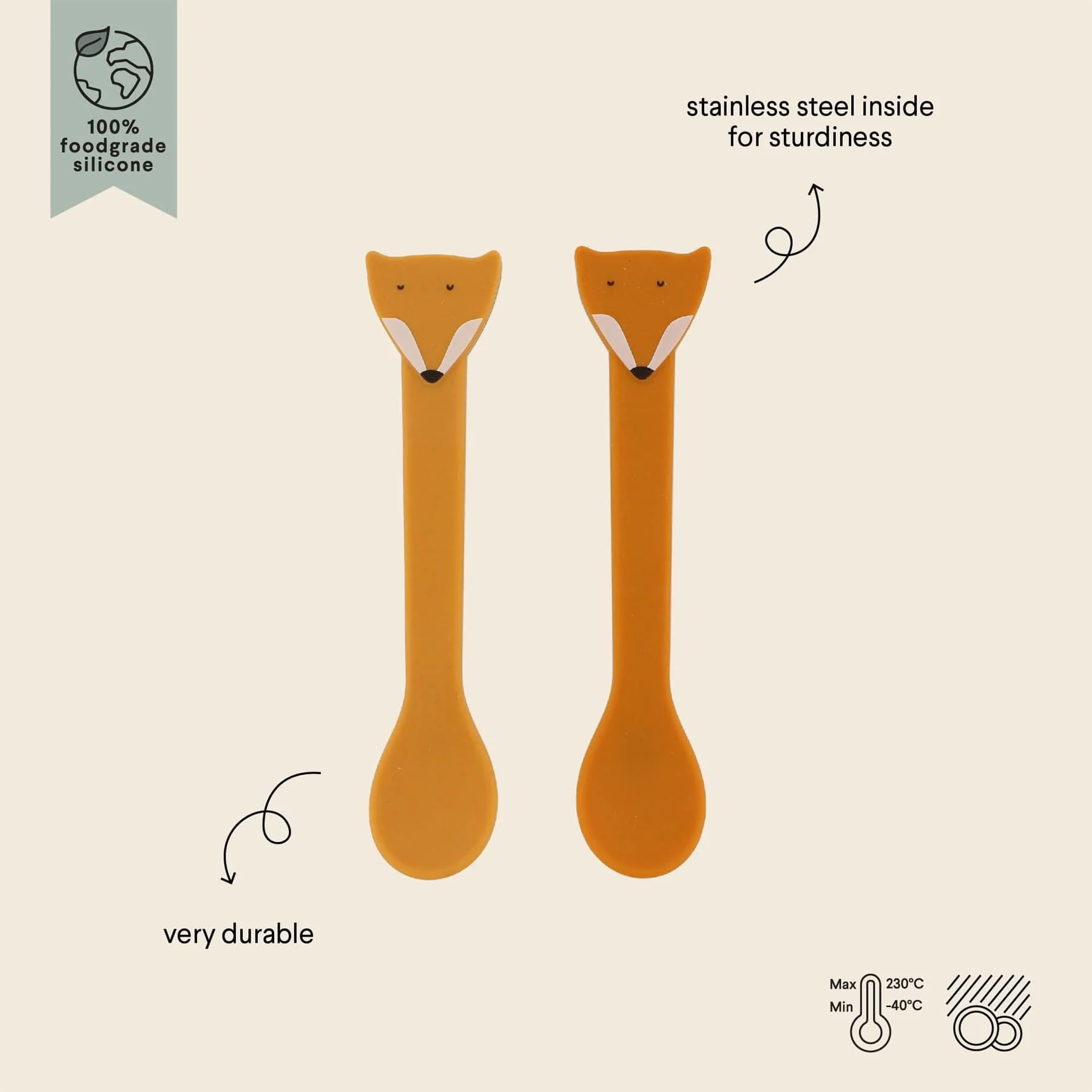 Silicone spoon 2-pack - fox - Image 2
