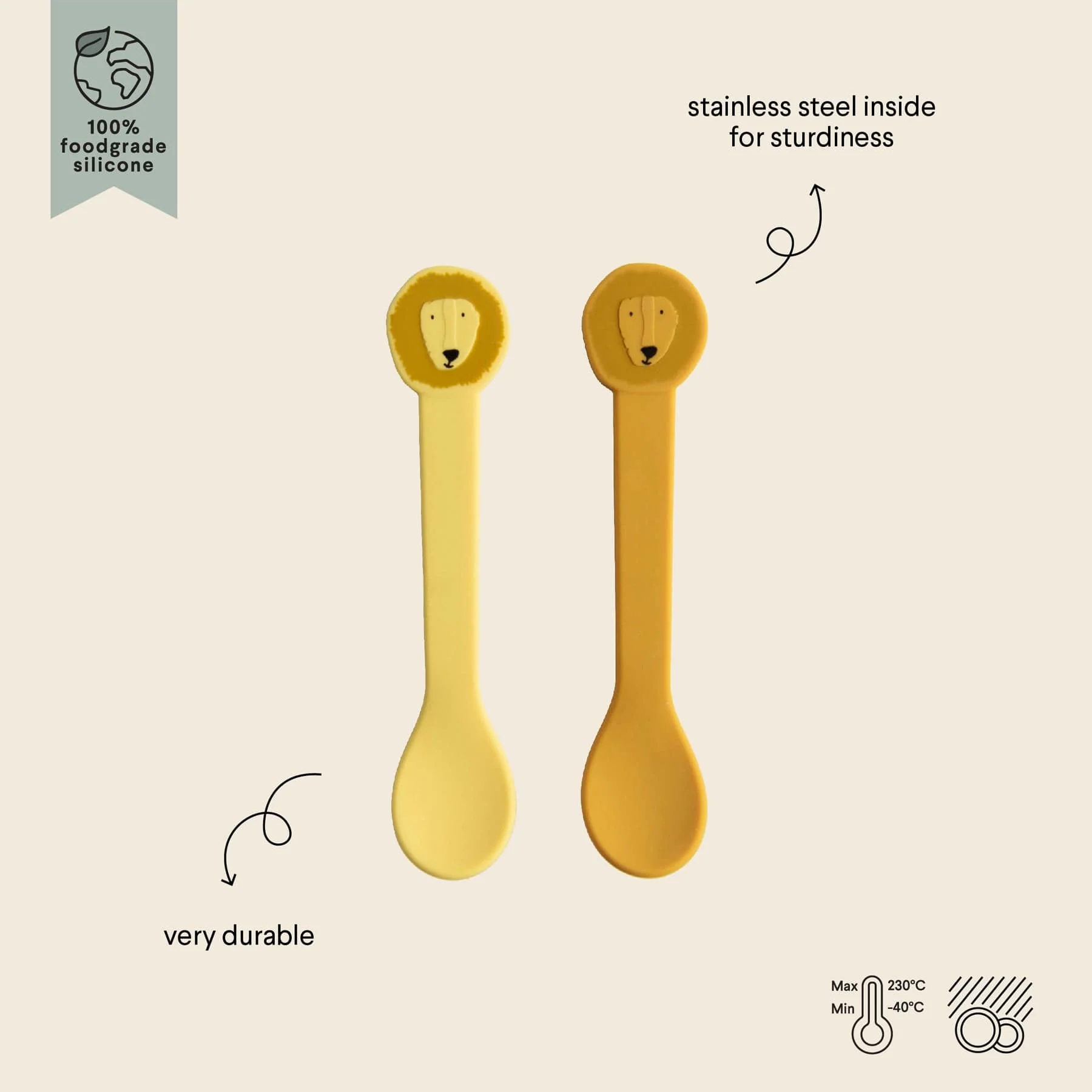 Silicone spoon 2-pack - lion - Image 2