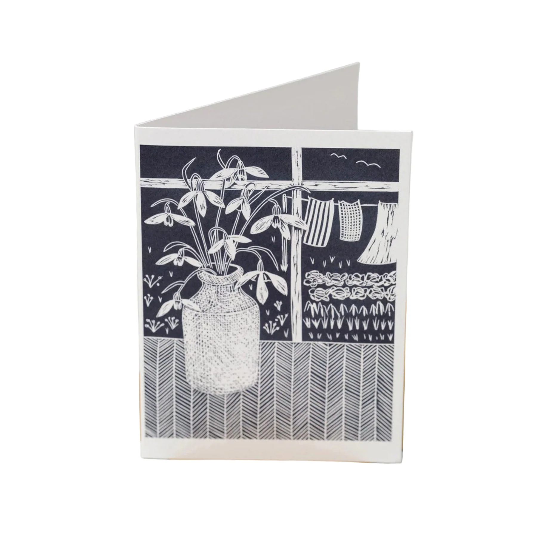 Snowdrops in the window greetings card