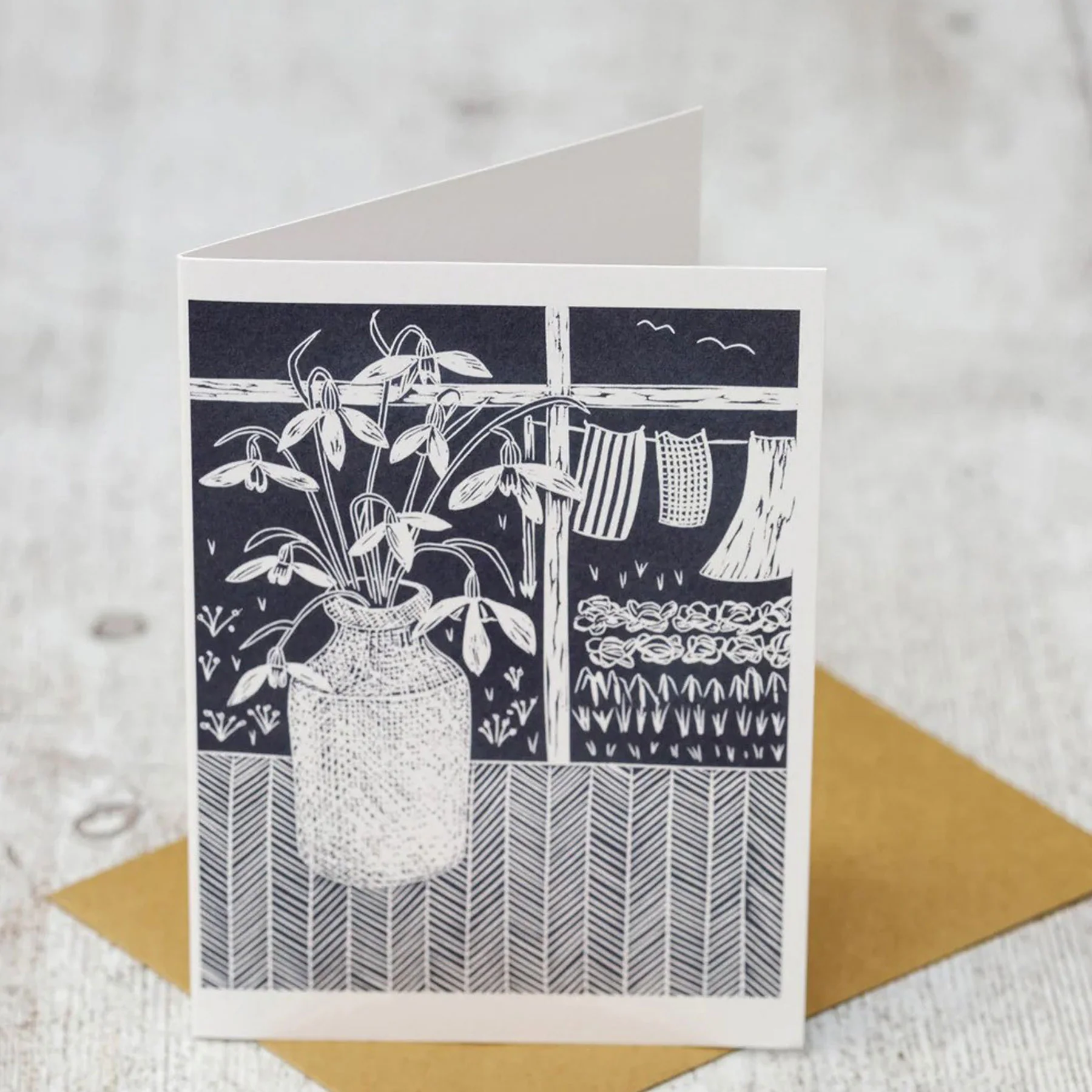 Snowdrops in the window greetings card - Image 2