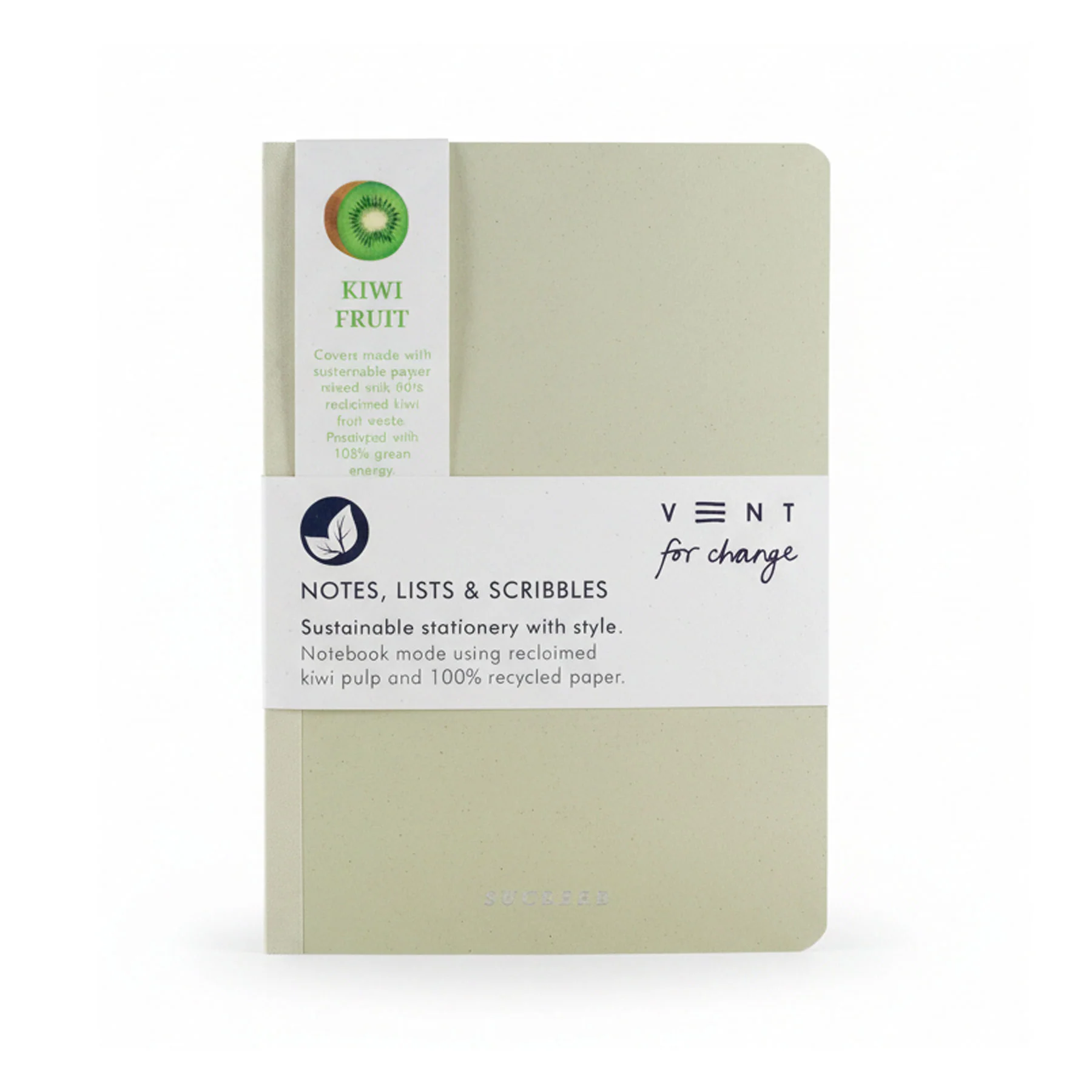 Recycled A5 notebook - kiwi