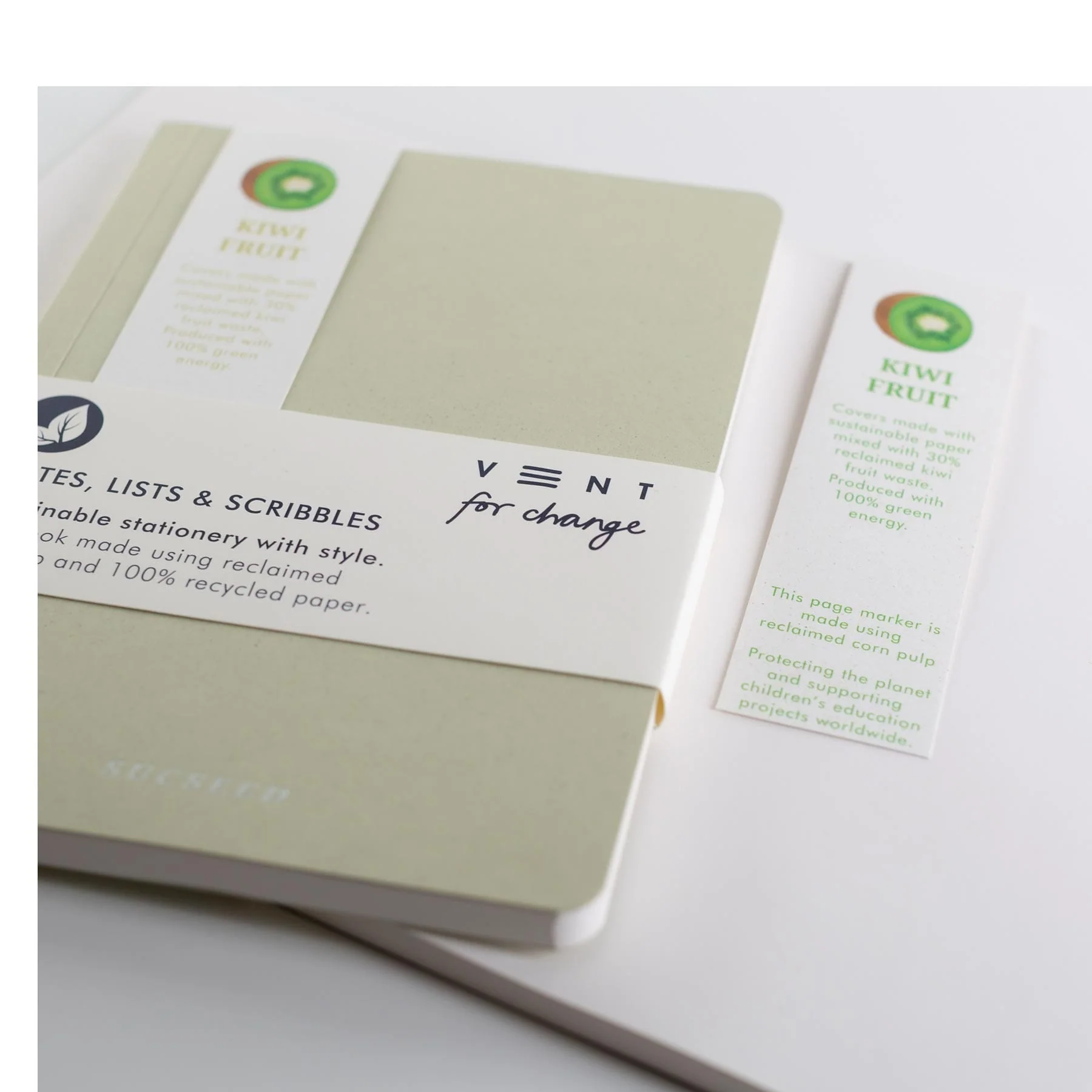 Recycled A5 notebook - kiwi - Image 3