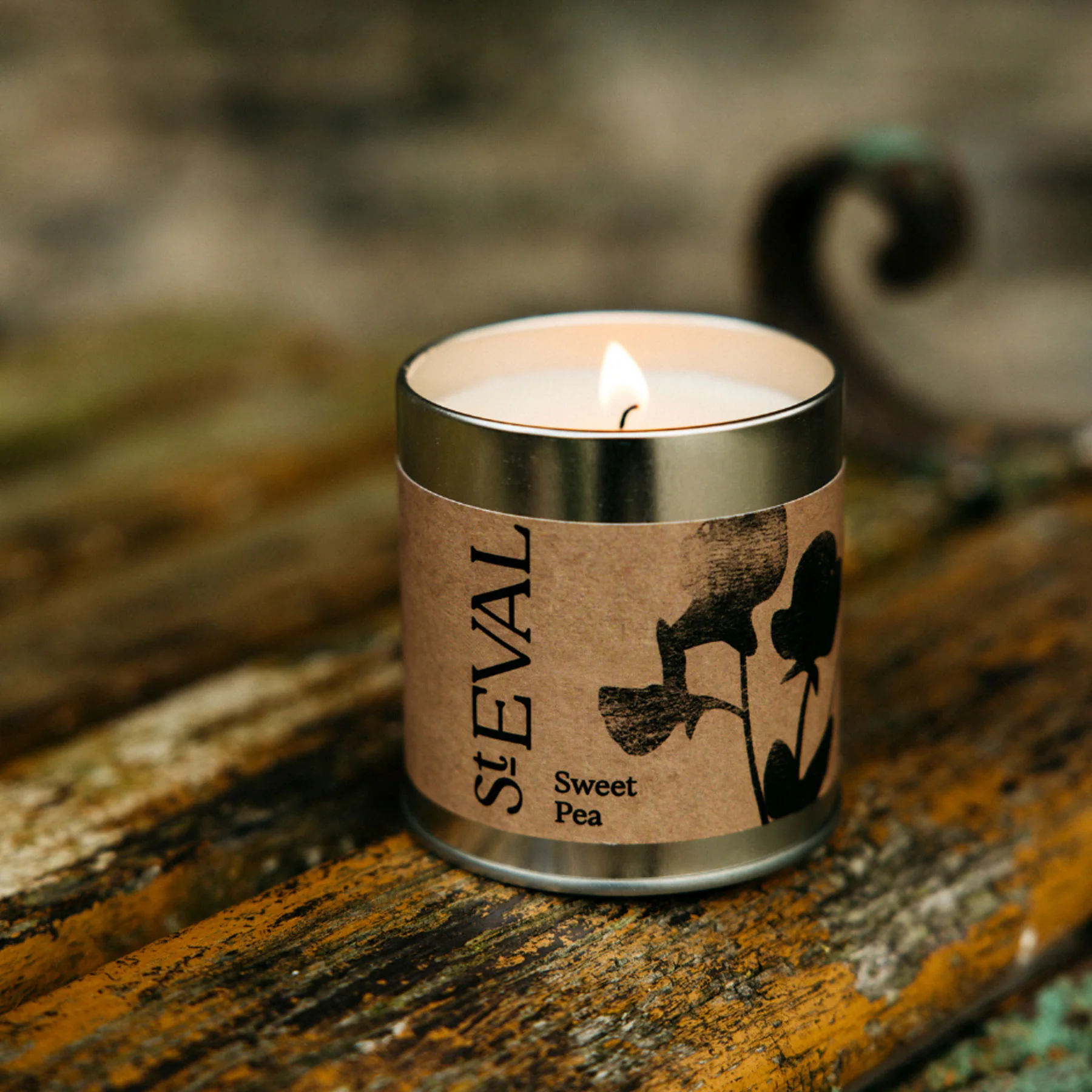 Sweet pea scented tin candle - Image 3