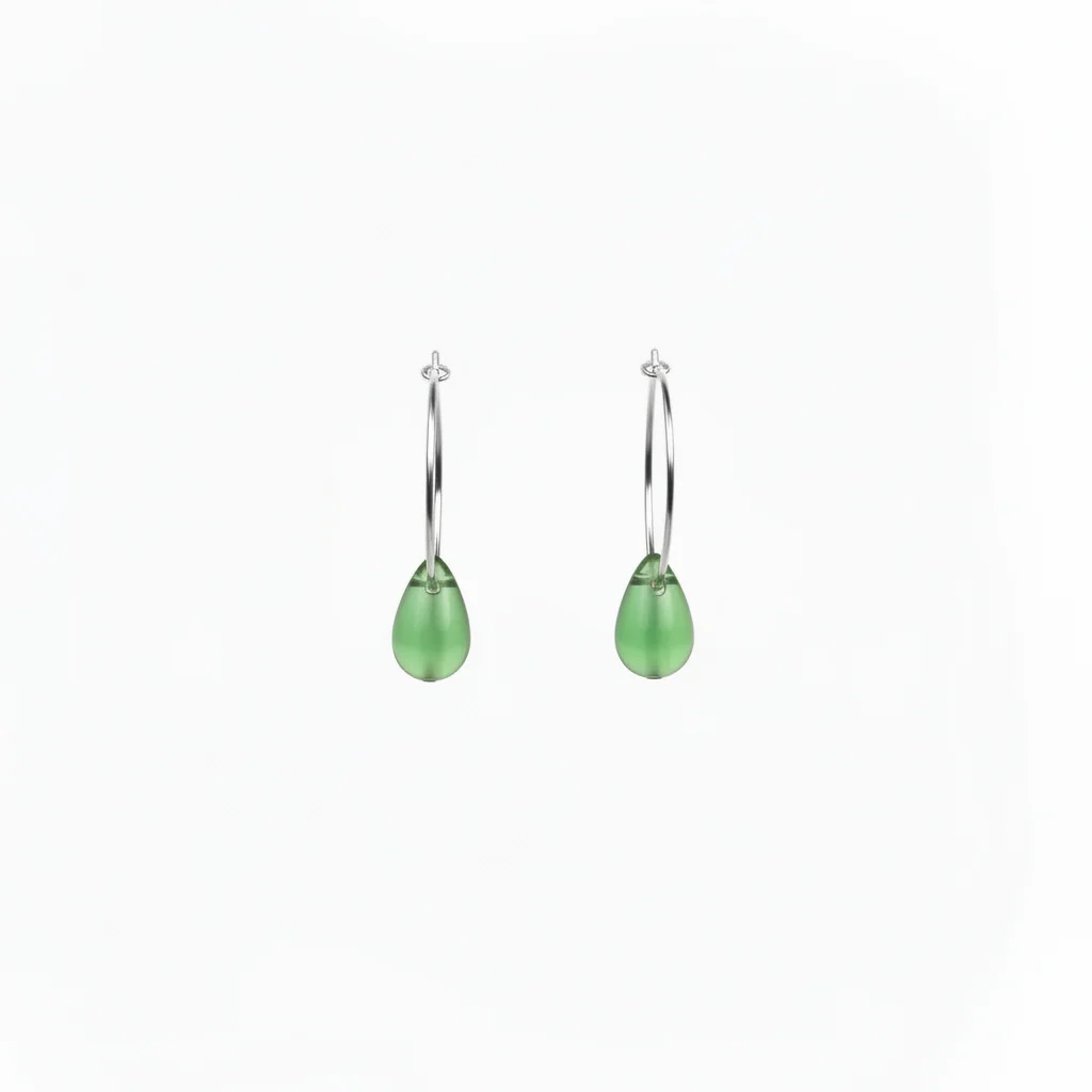 Teardrop earrings bottle green
