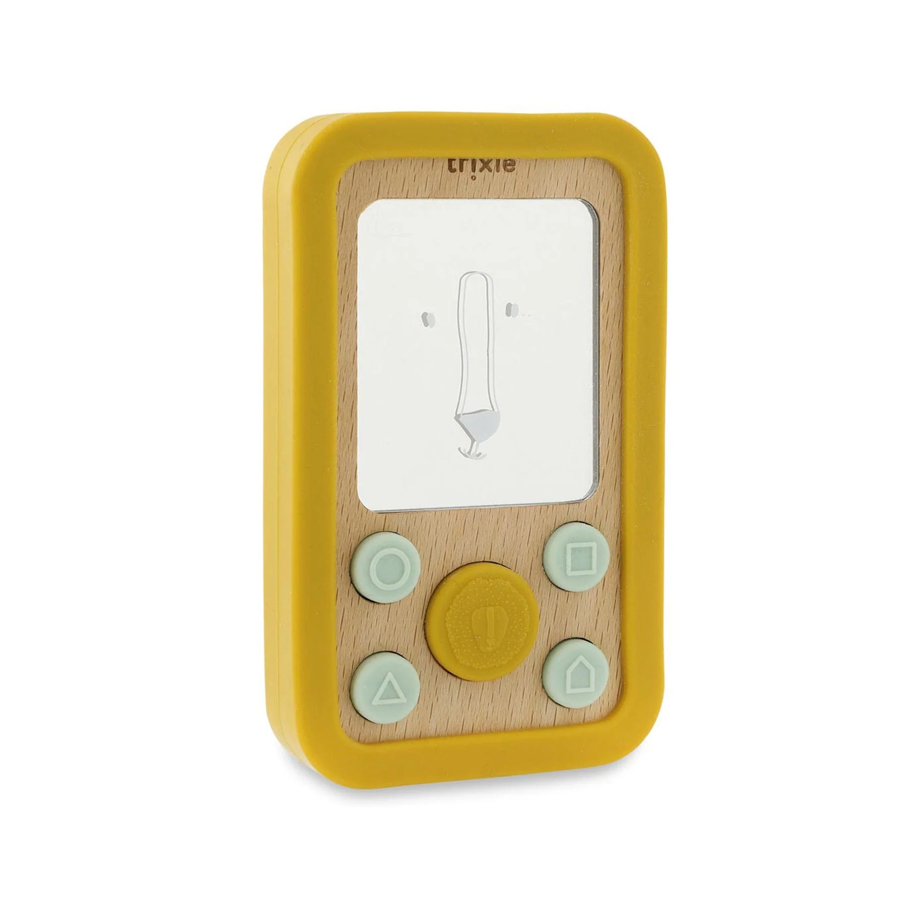 Wooden silicone baby phone - lion