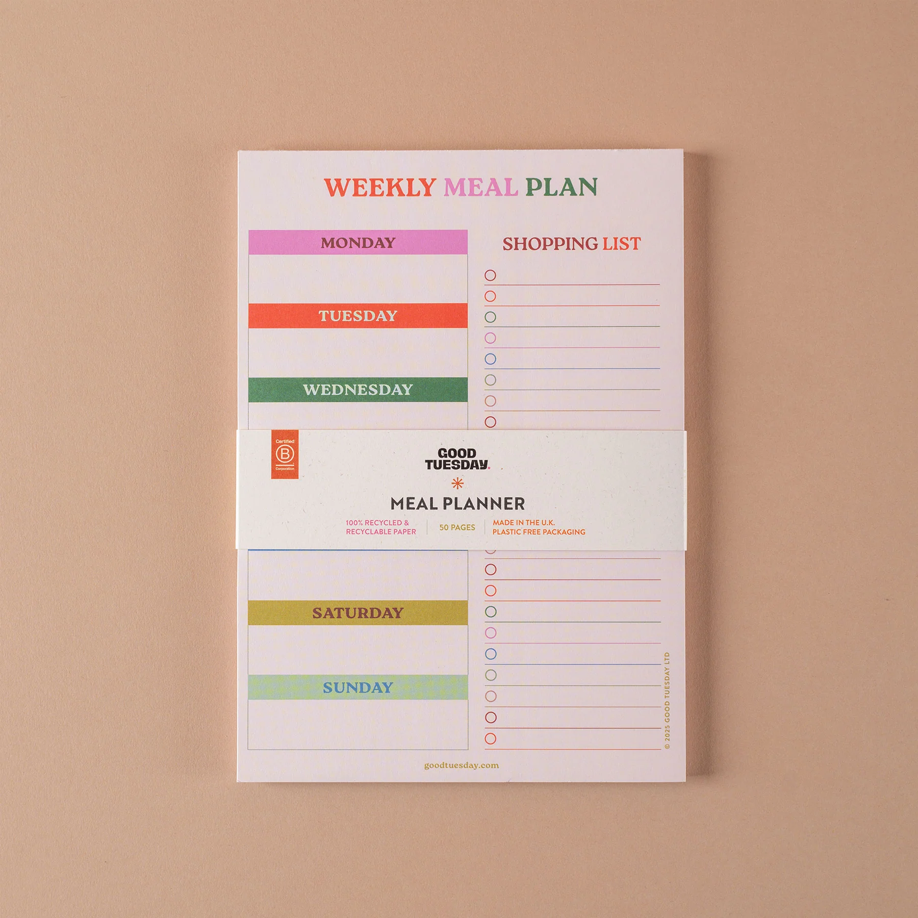 Work hard, play nice A5 meal planner & shopping list - Image 2